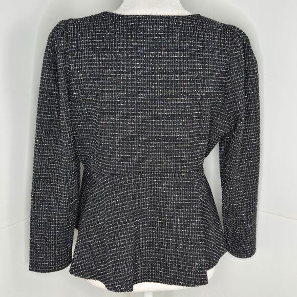 ๐ Torrid NWT Rainbow Boucle V-Neck Peplum Top Large 12 Torrid 0 black - Picture 5 of 17